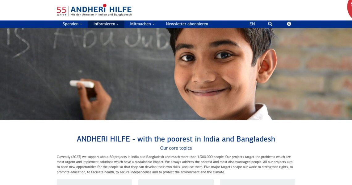 ANDHERI HILFE – sa najsiromašnijim u Indiji i Bangladešu